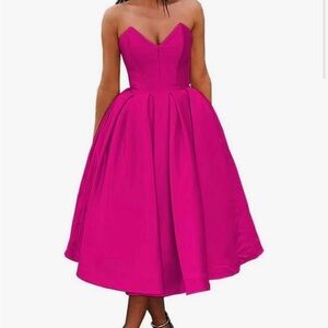 Women’s A Line Off Shoulder sweetheart neck satin dress